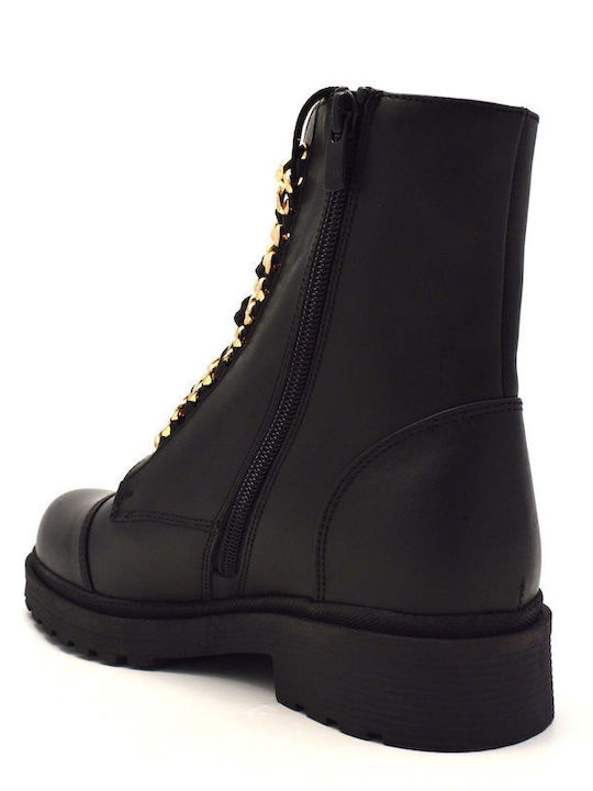 Кожени Дамски ботуши Black/Gold