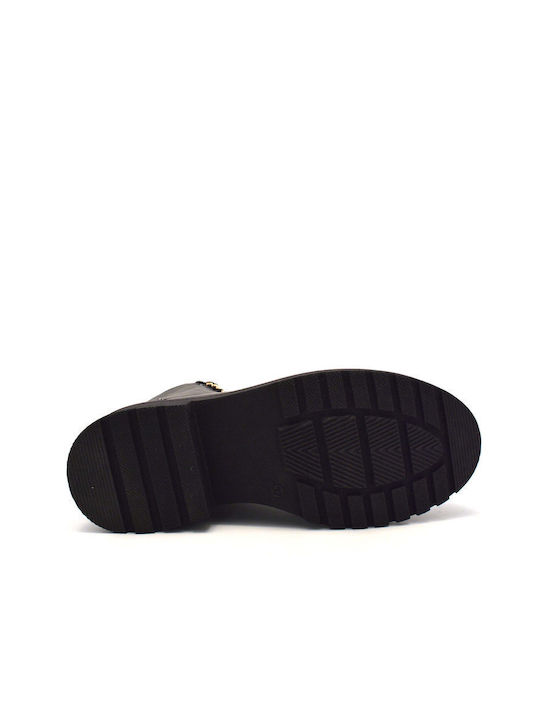 Кожени Дамски ботуши Black/Gold
