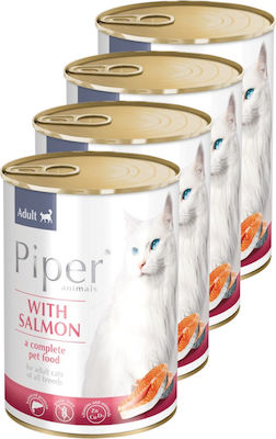 Dolina Noteci Piper Adult Wet Food for Adult Cat in Can with Salmon Without Cereals 400gr