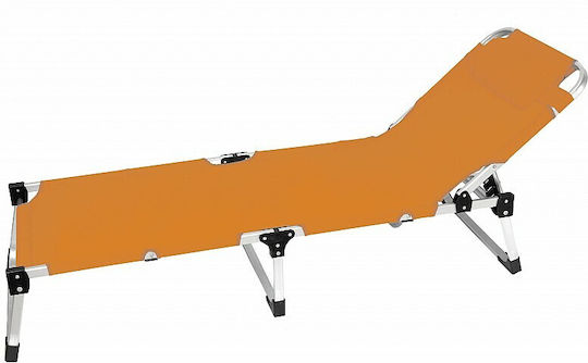 Campus Foldable Aluminum Beach Sunbed Orange 198x62x25cm