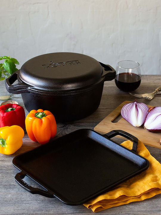 Lodge Chef Collection Dutch Oven Round Cast Iron 14.37x28.57cm 2pcs