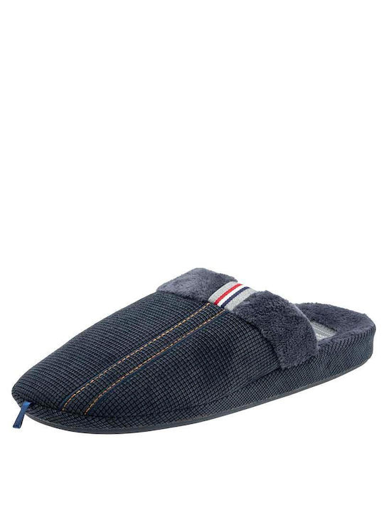 B-Soft Men's Slippers with Fur Blue