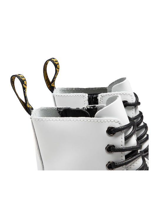 Jadon Leather White Boots