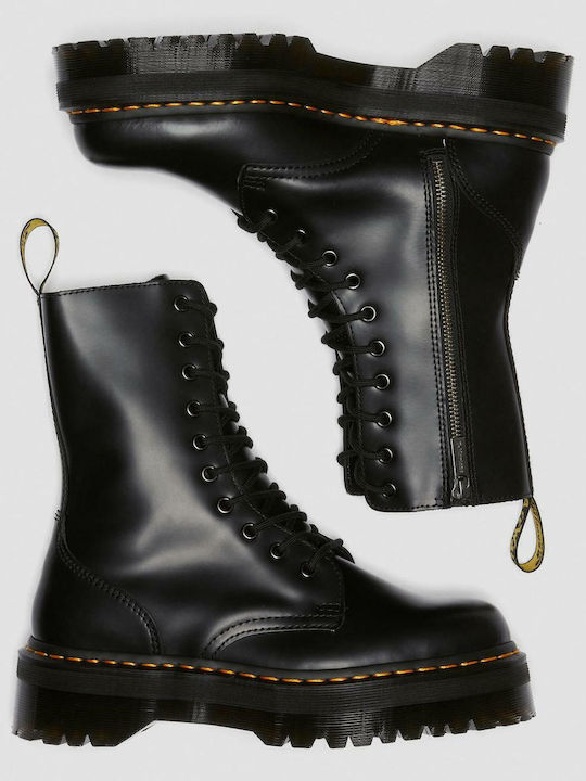 Jadon Hi Leather Women's Ankle Boots with Medium Heel Black