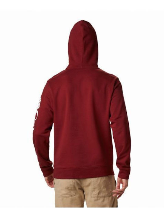 Columbia Viewmont II Graphic Men's Sweatshirt with Hood and Pockets Burgundy