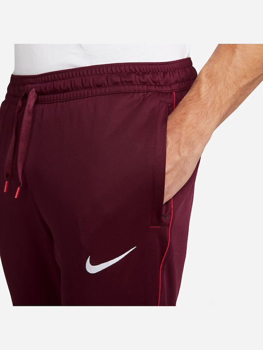 Libero Football Sweatpants Dri-Fit Glossy with Elastic Burgundy