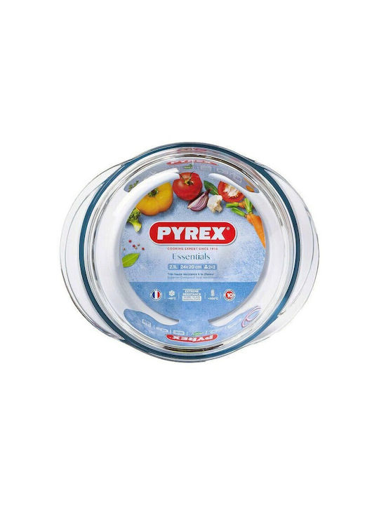 Pyrex Essentials Oală Ovală de Sticlă cu Capac de Sticlă 24x21cm 1buc