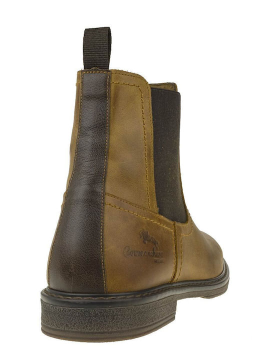 Piele Tabac maro Ghete Chelsea