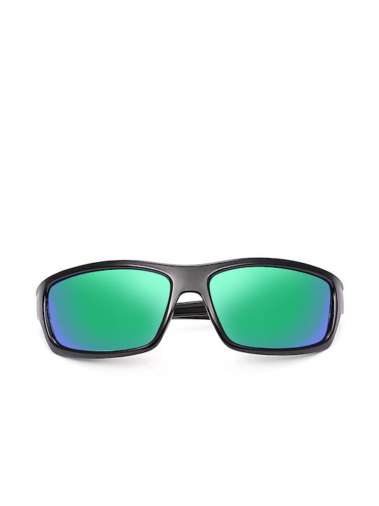 Polareye PL66 Sunglasses with Black Green Plastic Frame and Green Polarized Lens