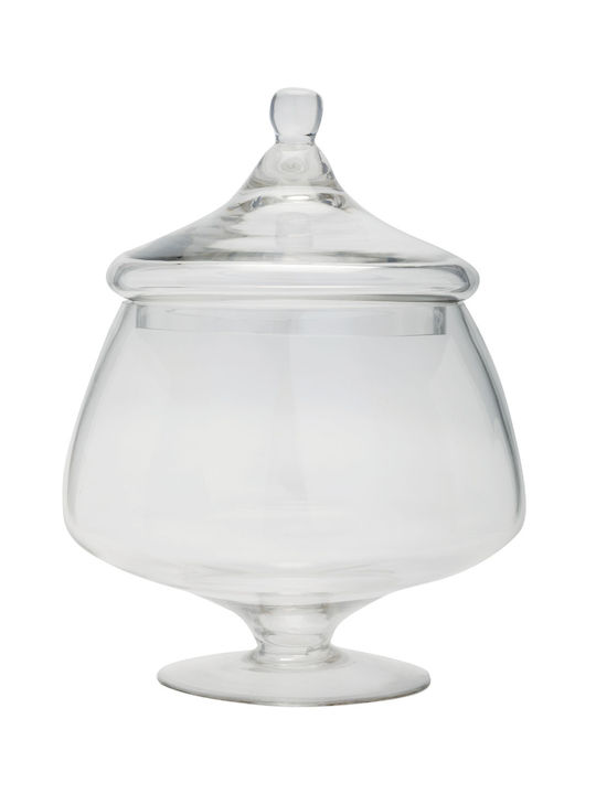 JK Home Decoration Glass General Use Vase with Lid 32cm