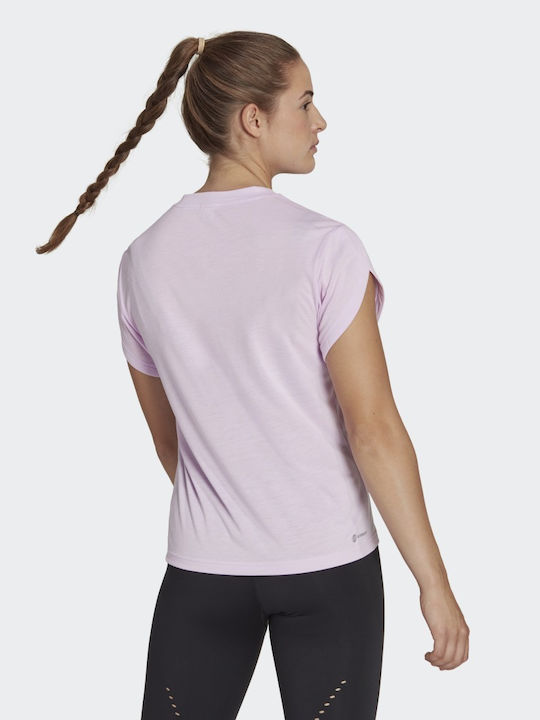 Adidas Damen Sport T-Shirt Schnell trocknend Flieder