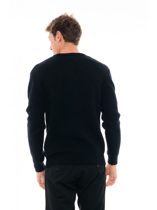 Biston Herren Langarm-Pullover Schwarz