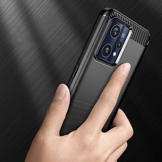 Hurtel Carbon Flexible Back Cover Σιλικόνης Μαύρο (Realme 9 / 9 Pro+)