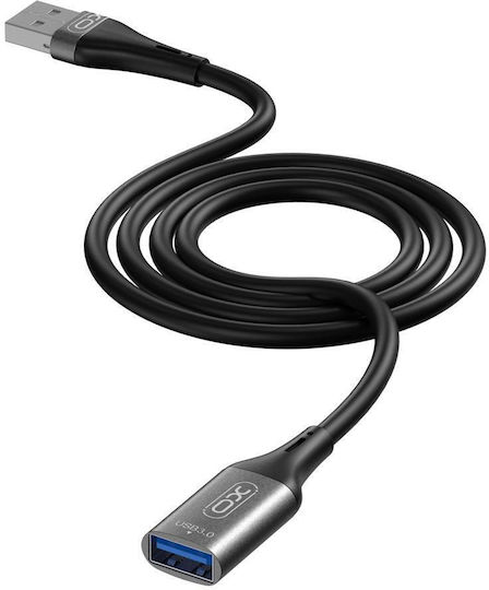 XO USB 3.0 Кабел USB-A мъжки - USB-A женски Черен 3м XO-NB220-3M