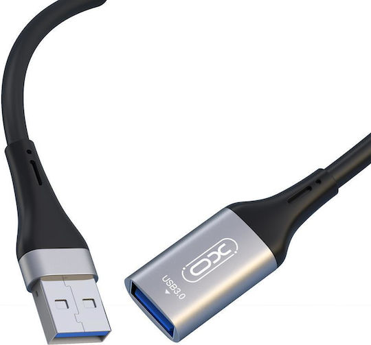 XO USB 3.0 Кабел USB-A мъжки - USB-A женски Черен 3м XO-NB220-3M