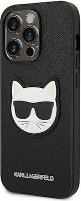 Karl Lagerfeld Saffiano Choupette Head Patch Back Cover Σιλικόνης Μαύρο (iPhone 14 Pro Max)