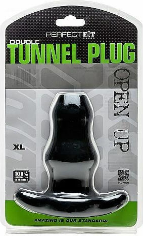 Perfect Fit Brand Double Tunnel Plug XL Πρωκτική Σφήνα XLarge Black 13cm