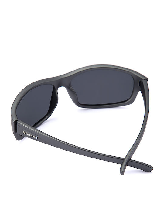 Polareye PL66 Men's Sunglasses with Gray Plastic Frame and Black Polarized Lens