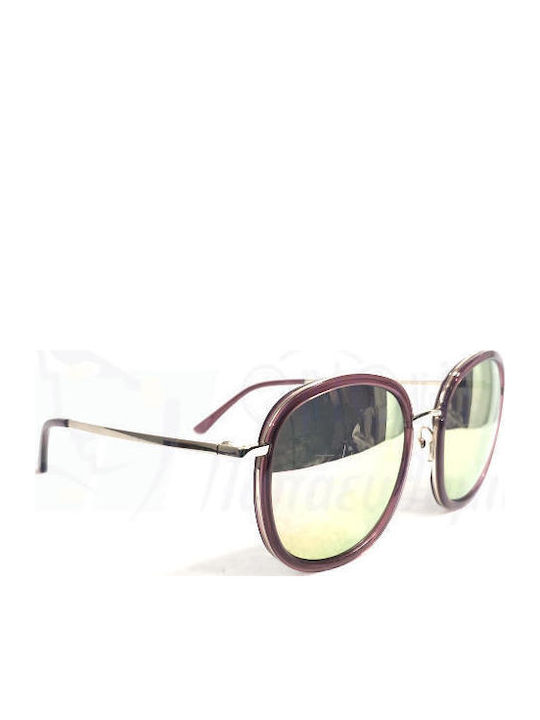 Rebecca Blu Women's Sunglasses with Burgundy Frame and Pink Mirror Lens RB8625 RM09