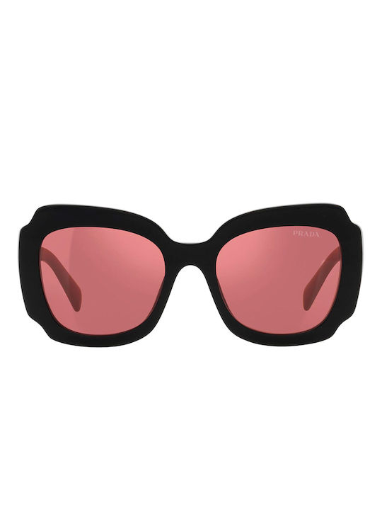 Prada Women's Sunglasses with Black Acetate Frame and Pink Lenses PR16YS 1AB06Q