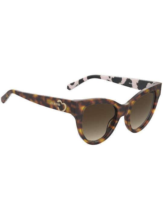 Moschino Sonnenbrillen mit Braun Schildkröte Rahmen und Braun Verlaufsfarbe Linse MOL053/S 1NR/HA