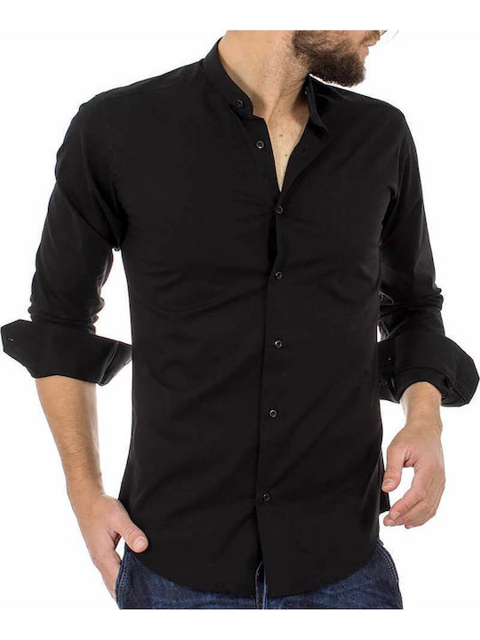 Long-sleeved Cotton Shirt Black