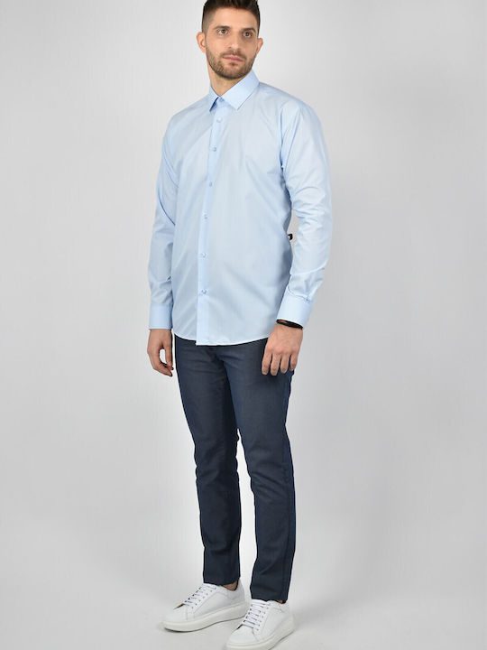 Leonardo Uomo Men's Shirt Long Sleeve Light Blue