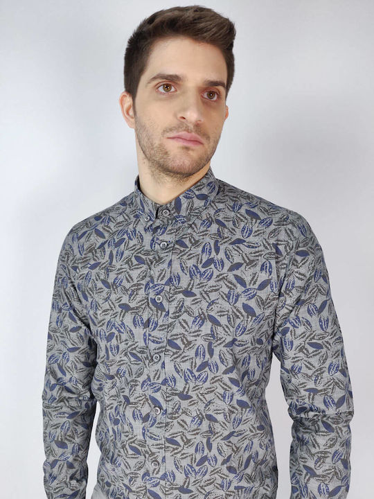 31-200168 Cu mânecă lungă Cămașă Floral Gri