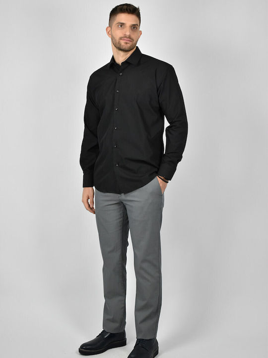 Leonardo Uomo Men's Shirt Long Sleeve Black