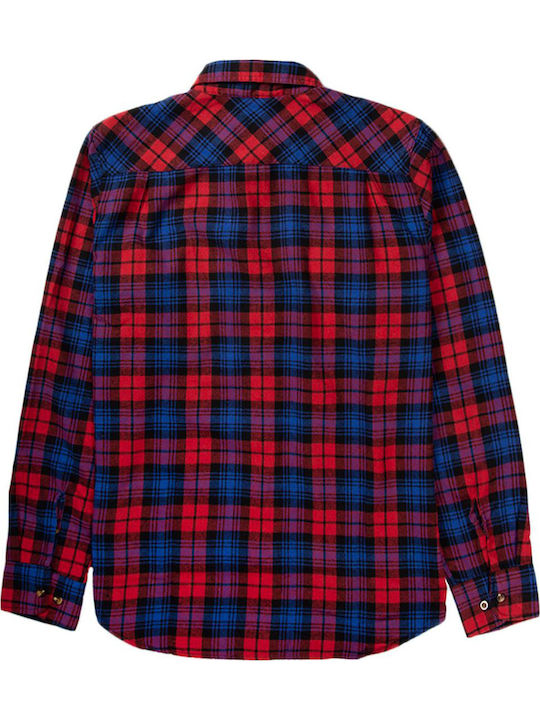 Long-sleeved Shirt Checked Red / Royal Blue