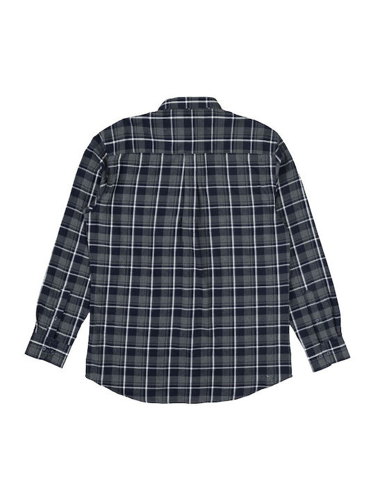 Long Sleeve Flannel Checked Gray Shirt