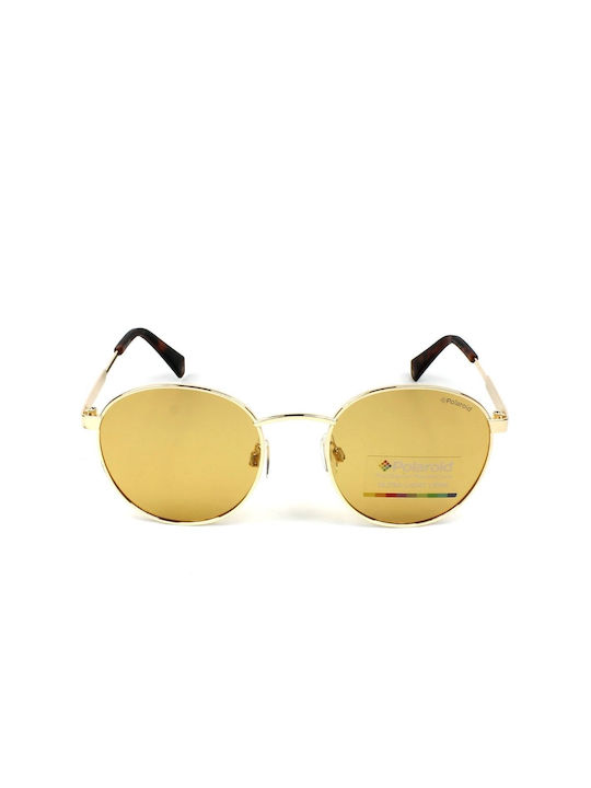 Polaroid Unisex Sonnenbrille mit Gold Metall Gestell und Orange Polarisiert Linse PLD2053/S L7Q