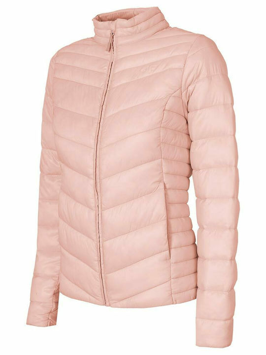 4F Women's Short Puffer Jacket for Winter Pink