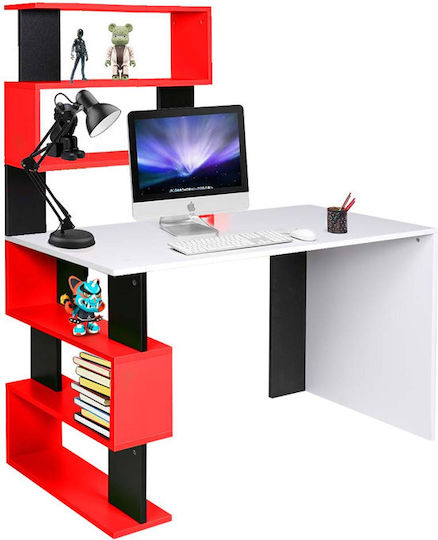 Desk Wooden with Bookshelf Multicolour 120x60x148cm