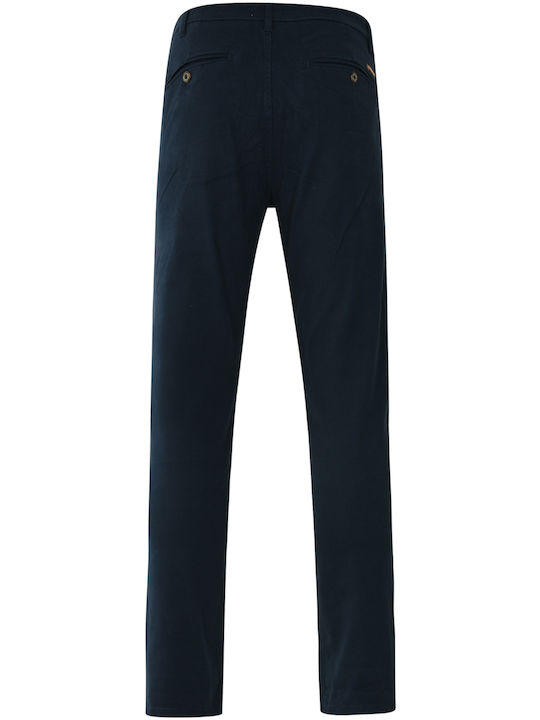 Rebase Men's Trousers Chino Elastic in Regular Fit Navy Blue