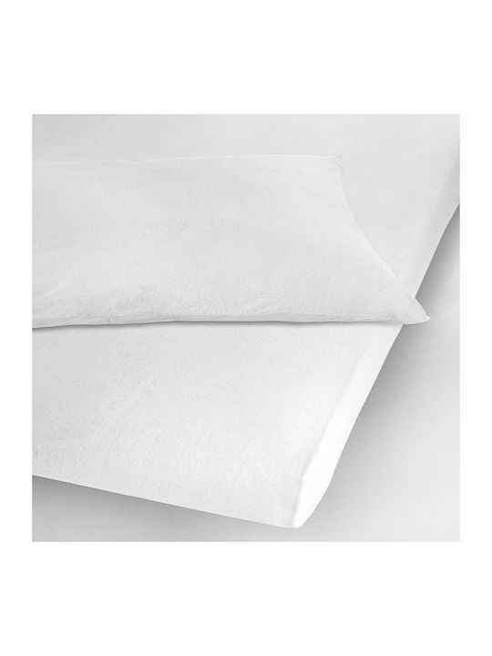 La Luna Sheet for Single Bed with Elastic 100x200+30cm. Jersey White