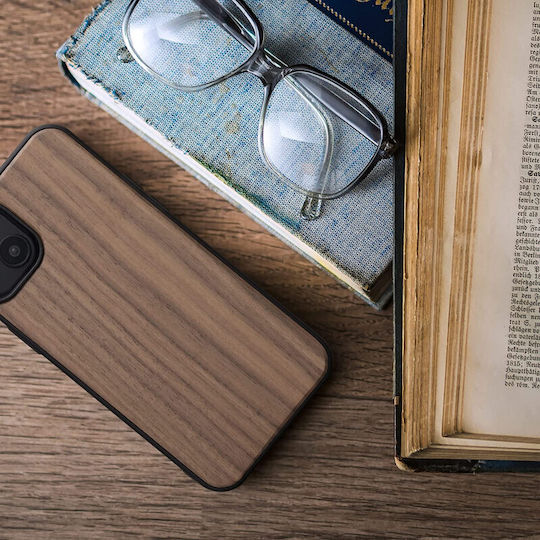 KWmobile Wooden Back Cover Lemn Maro închis (iPhone 14 Plus)