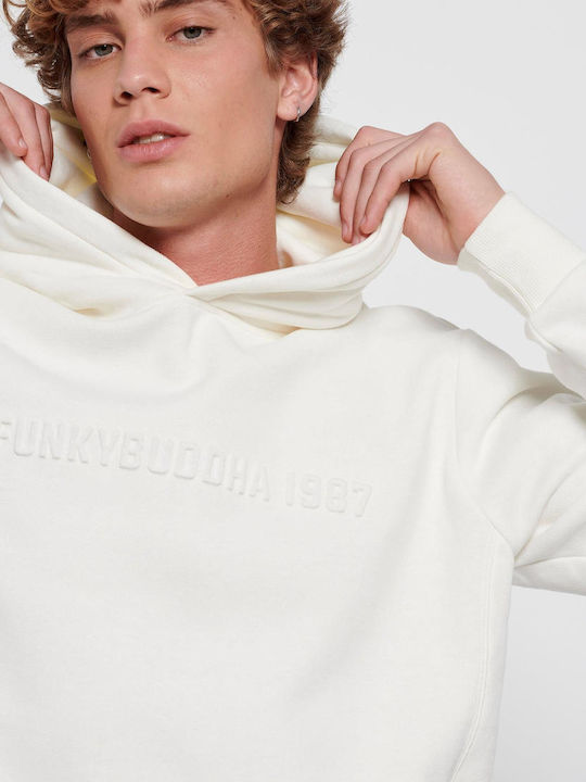 Sweatshirt with Hood Ecru