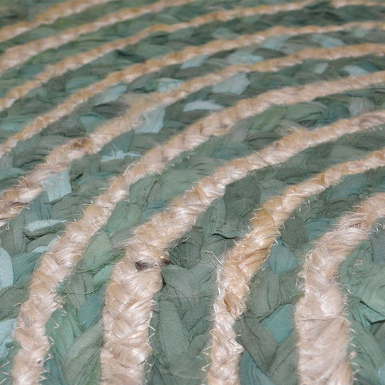 Viopros Jute Teppich Rund Sommer aus Jute Green