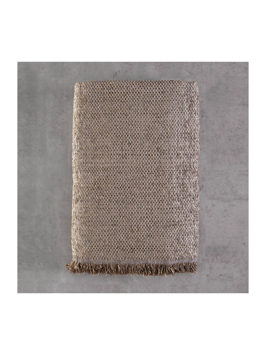 Rythmos Rowen Three-Seater Sofa Throw 2 Sides Chenille 180x280cm Brown