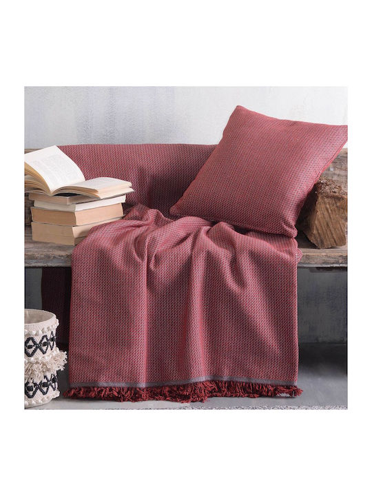 Rythmos Armchair Throw 2 Sides Luna 180x160cm Bordeaux