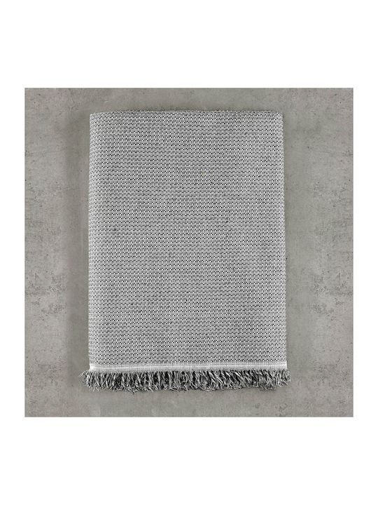 Rythmos Luna Four-Seater Sofa Throw Two Sides Jacquard 180x330cm Dark Gray