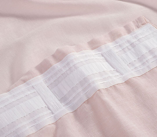 Nef-Nef Homeware Κουρτίνα με Τρέσα Dione Ροζ 140x270εκ.