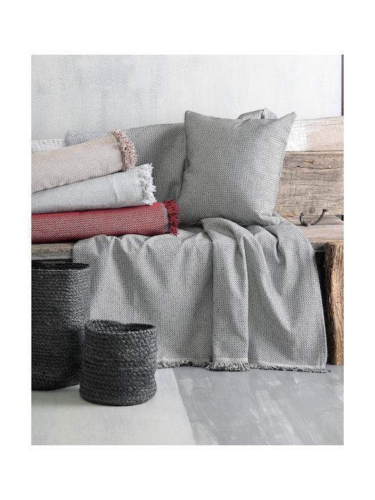 Rythmos Dekorativer Kissenbezug Luna aus 100% Baumwolle Dark grey 40x40cm.