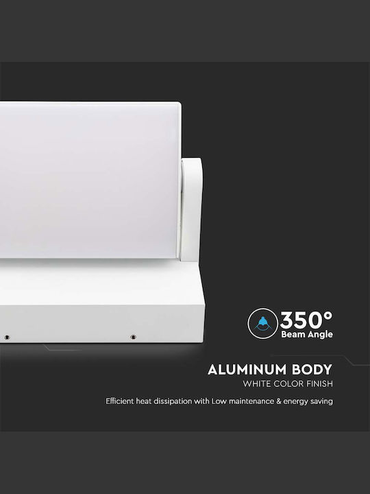 V-TAC Επιτοίχια Εξωτερική Πλαφονιέρα LED IP65 17W με Θερμό Λευκό Φως 21.2x16.5x10εκ.