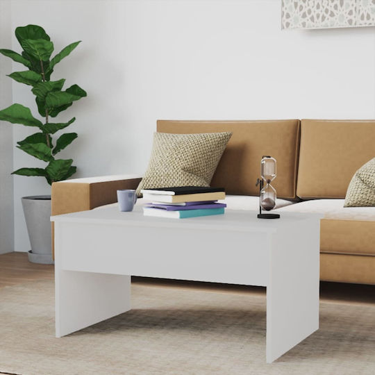 vidaXL Rechteckiges Zentral Kaffeetisch Aus Holz mit Hebemechanismus Weiß M80xB50.5xH41.5cm