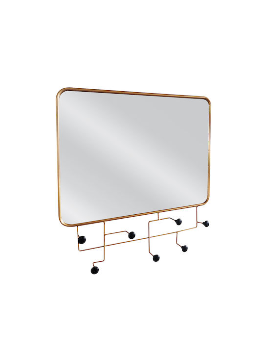 ArteLibre Elrond Wall Mirror with Gold Metallic Frame 60x60cm 1pcs