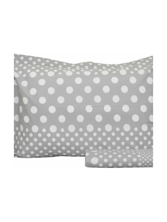 Anna Riska Mix & Match Σετ Μαξιλαροθήκες Oxford 26 Γκρι 50x70εκ.