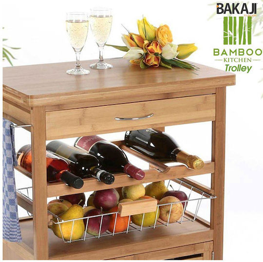 Bakaji Кухненска Количка От Дърво С 5 Нива Кафява 60x35x88cm