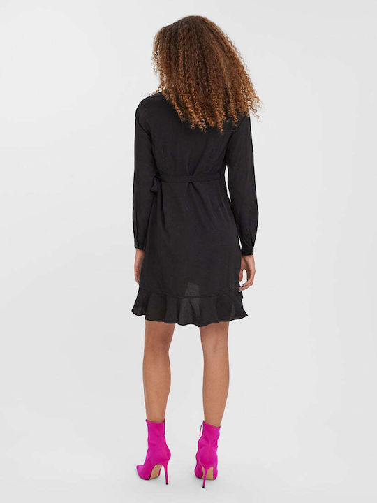 Vero Moda Mini Rochie de Seară Înfășurați Negru